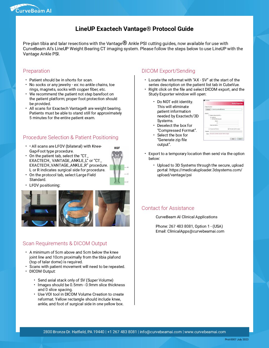 Prot-0007 – LineUP Exactech Vantage Protocol July 2023